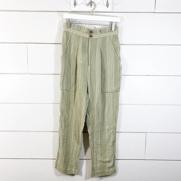 NWT Free People Semi Sweet Sage Striped Pant - Picture 3 of 11